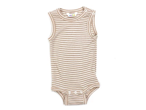 Joha rosa brun stribe body merinould/silke
